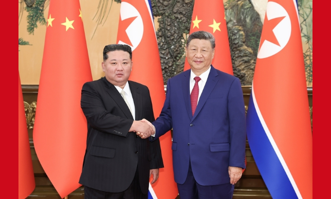 習近平同朝鮮勞動黨總書記、國務委員長金正恩舉行會談